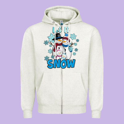 Let It Snow Zipper Hoodie Designed By Ranaportraitstore