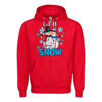 Red let it snow Zipper Hoodie - RanaPortraitStore