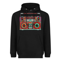 Black Boombox Heavyweight Hoodie - FaDigitalArtStudio
