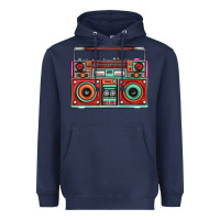 Navy Boombox Heavyweight Hoodie - FaDigitalArtStudio
