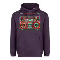 Plum Boombox Heavyweight Hoodie - FaDigitalArtStudio