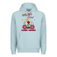Blue Mist delulu queen coming through Premium Hoodie - MaliasSmallBusiness