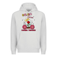 Dove Grey delulu queen coming through Premium Hoodie - MaliasSmallBusiness