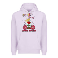 Lilac delulu queen coming through Premium Hoodie - MaliasSmallBusiness