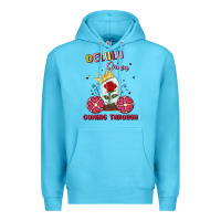 Ocean Blue delulu queen coming through Premium Hoodie - MaliasSmallBusiness