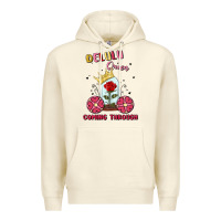 Sandshell delulu queen coming through Premium Hoodie - MaliasSmallBusiness