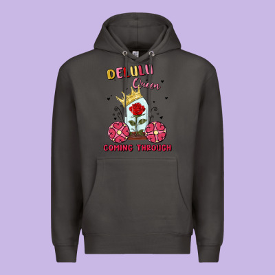 Delulu Queen Coming Through Premium Hoodie Designed By Maliassmallbusiness