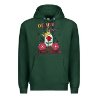 Sports Green delulu queen coming through Premium Hoodie - MaliasSmallBusiness