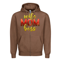 Chestnut wife mom boss Zipper Hoodie - texasbilliewilder