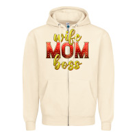 Sandshell wife mom boss Zipper Hoodie - texasbilliewilder
