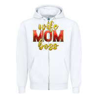 White wife mom boss Zipper Hoodie - texasbilliewilder