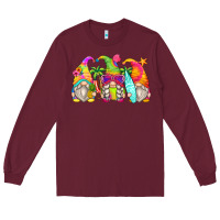 Burgundy summer gnomes Long Sleeve Tee - Zillion Design Studio