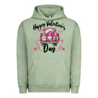 Pigment Oil Green happy valentine's day gnome truck Urban Hoodie - MaliasSmallBusiness
