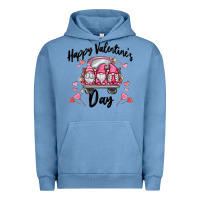 Pigment Pebble Blue happy valentine's day gnome truck Urban Hoodie - MaliasSmallBusiness