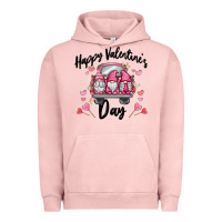 Pigment Salmon happy valentine's day gnome truck Urban Hoodie - MaliasSmallBusiness