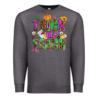 Charcoal Heather trick or teach Premium Sweatshirt - AdoDesignShop