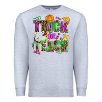 Heather Grey trick or teach Premium Sweatshirt - AdoDesignShop