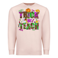 Pale Pink trick or teach Premium Sweatshirt - AdoDesignShop