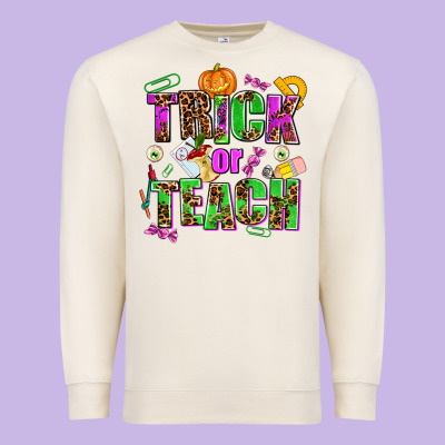 Trick Or Teach Premium Sweatshirt Designed By Adodesignshop