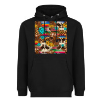 Western Sunflower Bucket Cow Seamless Pattern Heavyweight Hoodie | Teevron