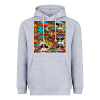 Heather Grey western sunflower bucket cow seamless pattern Heavyweight Hoodie - HRA Design Shop