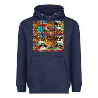 Navy western sunflower bucket cow seamless pattern Heavyweight Hoodie - HRA Design Shop