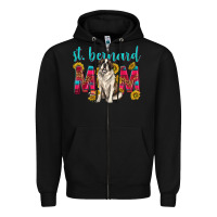 Black western st bernard mom Zipper Hoodie - texasbilliewilder