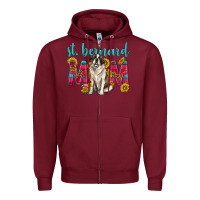 Burgundy western st bernard mom Zipper Hoodie - texasbilliewilder