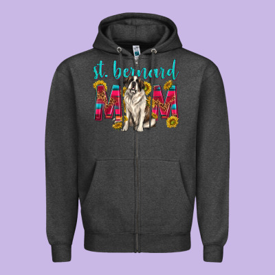 Western St Bernard Mom Zipper Hoodie Designed By Texasbilliewilder