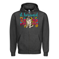 Charcoal Heather western st bernard mom Zipper Hoodie - texasbilliewilder