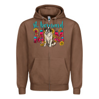 Chestnut western st bernard mom Zipper Hoodie - texasbilliewilder