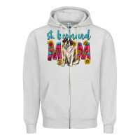 Dove Grey western st bernard mom Zipper Hoodie - texasbilliewilder