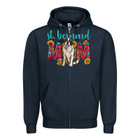Navy western st bernard mom Zipper Hoodie - texasbilliewilder