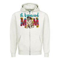 Oatmeal Heather western st bernard mom Zipper Hoodie - texasbilliewilder
