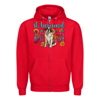 Red western st bernard mom Zipper Hoodie - texasbilliewilder