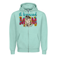 Seafoam western st bernard mom Zipper Hoodie - texasbilliewilder