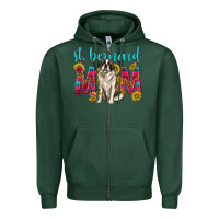 Sports Green western st bernard mom Zipper Hoodie - texasbilliewilder