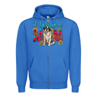 True Royal western st bernard mom Zipper Hoodie - texasbilliewilder