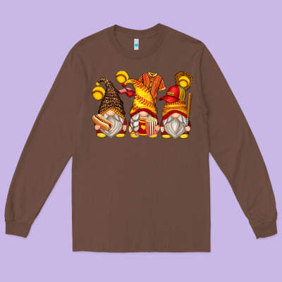 Softball Gnomes Long Sleeve Tee Designed By Zillion Design Studio