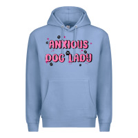 Colony Blue anxious dog lady Premium Hoodie - MaliasSmallBusiness
