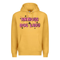 Mustard anxious dog lady Premium Hoodie - MaliasSmallBusiness