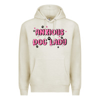 Oatmeal Heather anxious dog lady Premium Hoodie - MaliasSmallBusiness