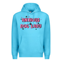 Ocean Blue anxious dog lady Premium Hoodie - MaliasSmallBusiness