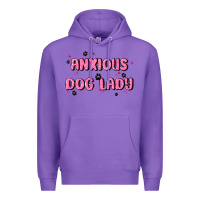 Purple anxious dog lady Premium Hoodie - MaliasSmallBusiness