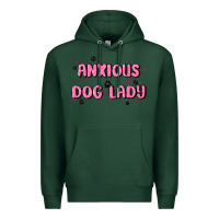 Sports Green anxious dog lady Premium Hoodie - MaliasSmallBusiness