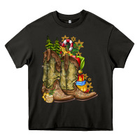 Asphalt Christmas Boots Heavy Core Tee - CowhideDigitalArt