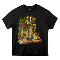 Black Christmas Boots Heavy Core Tee - CowhideDigitalArt