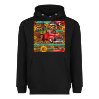 Black western farm truck seamless pattern Heavyweight Hoodie - HRA Design Shop