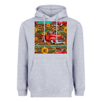 Heather Grey western farm truck seamless pattern Heavyweight Hoodie - HRA Design Shop