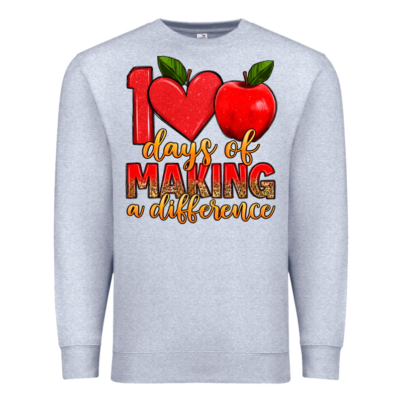 100 Days Of Making A Difference Premium Sweatshirt by Artiststas | Teevron